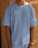 Baby Blue Pleated T-Shirt