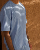Baby Blue Pleated T-Shirt