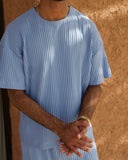 Baby Blue Pleated T-Shirt