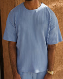 Baby Blue Pleated T-Shirt