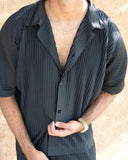 Black Pleated Shirt