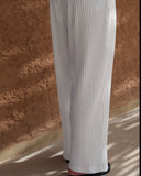 White Pleated Trousers