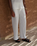 White Pleated Trousers