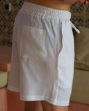White Linen Shorts