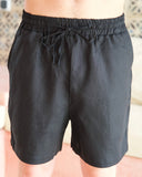 Black Linen Shorts