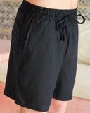 Black Linen Shorts