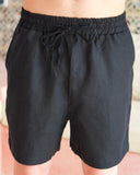 Black Linen Shorts