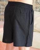 Black Linen Shorts