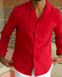 Red Linen Shirt