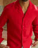 Red Linen Shirt