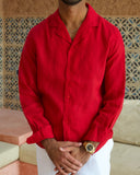 Red Linen Shirt