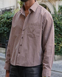 Sentier Brown Check Cropped Shirt