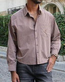 Sentier Brown Check Cropped Shirt