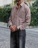 Sentier Brown Check Cropped Shirt