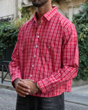 Sentier Red Check Cropped Shirt