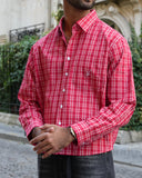 Sentier Red Check Cropped Shirt