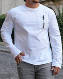 Odéon Pocket Tee — Black and Grey Stripe