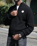 Marais Merino Wool Zip-Up — Black
