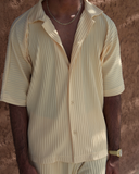 Honey Yellow Pleated Shirt