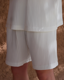 White Pleated Shorts