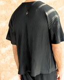 Black Pleated T-Shirt
