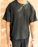 Black Pleated T-Shirt