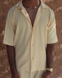Honey Yellow Pleated Shirt