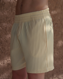 Yellow Pleated Shorts