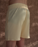Yellow Pleated Shorts