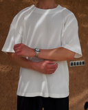 White Pleated T-Shirt